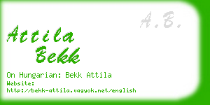 attila bekk business card